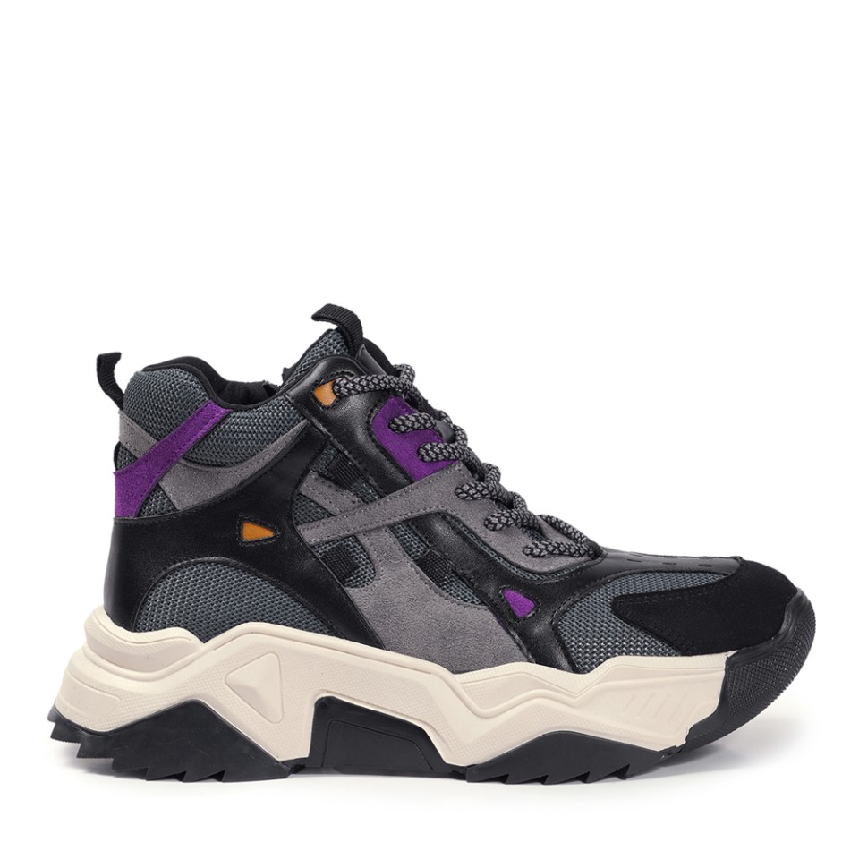 Zeytuk Siyah Sneakers Hakiki Deri Kadın Bot