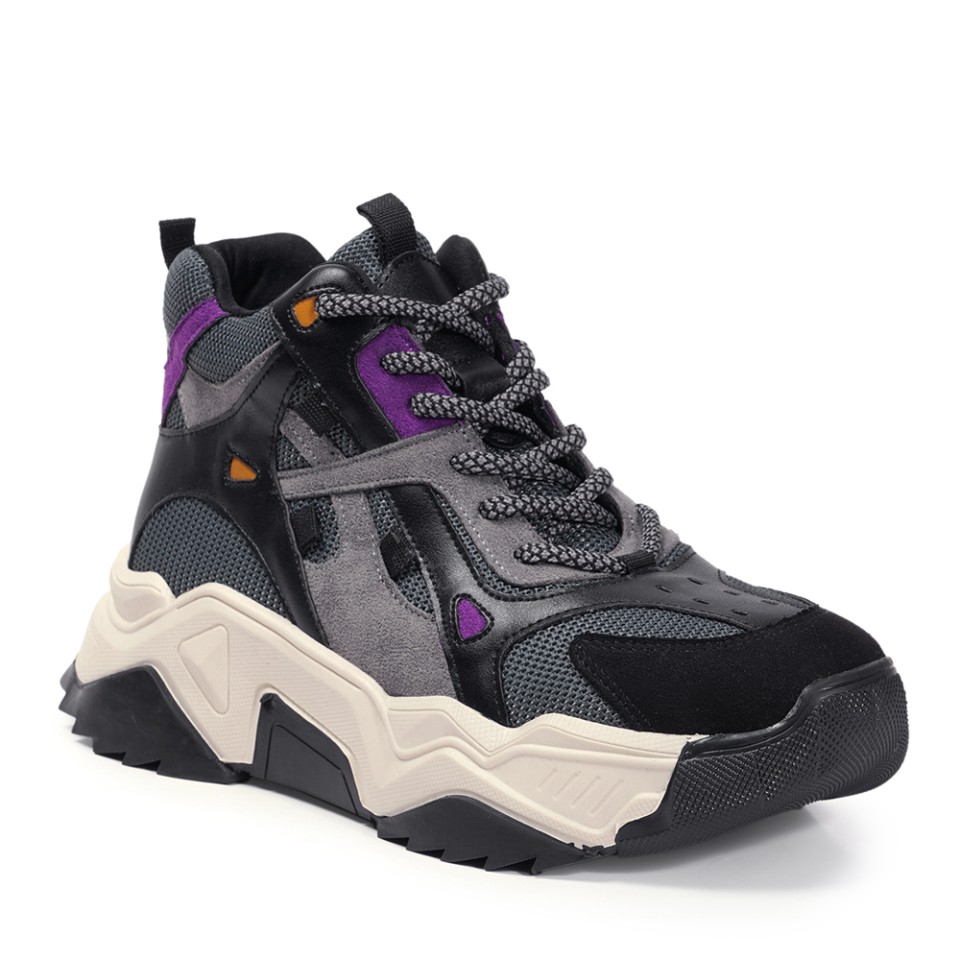 Zeytuk Siyah Sneakers Hakiki Deri Kadın Bot