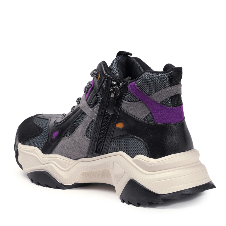 Zeytuk Siyah Sneakers Hakiki Deri Kadın Bot