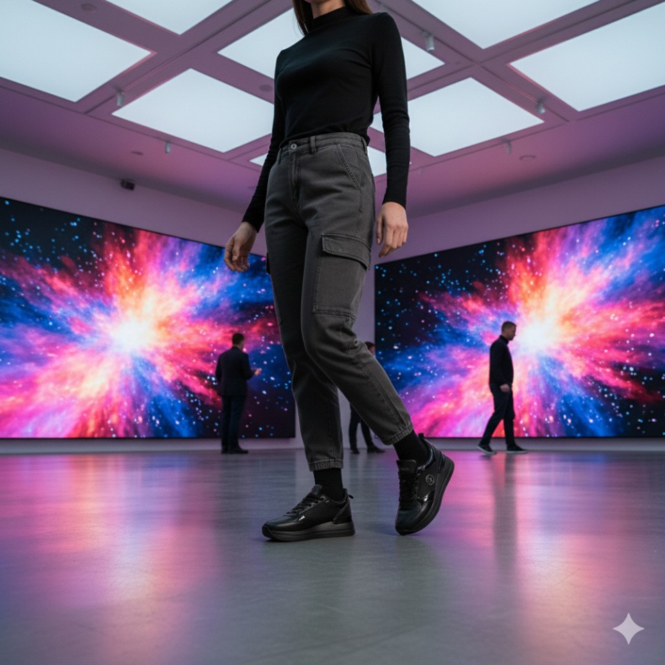 Zeytuk Siyah Sneakers Vegan Kadın Ayakkabı