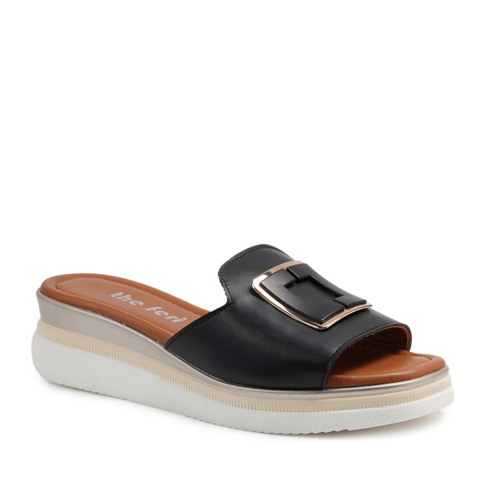 Zeytuk Siyah Terlik Deri Kadın Terlik 