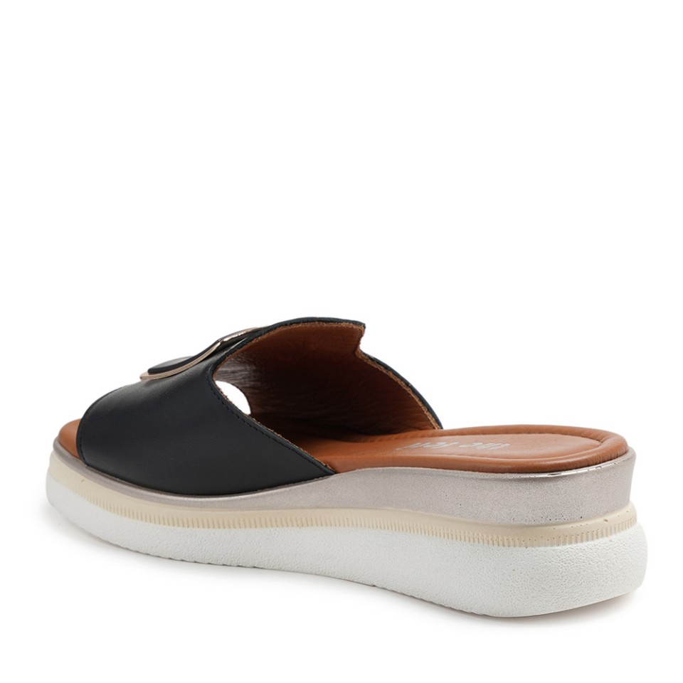 Zeytuk Siyah Terlik Deri Kadın Terlik 