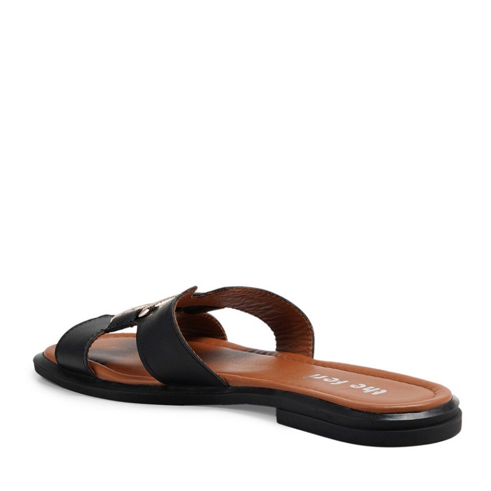 Zeytuk Siyah Terlik Deri Kadın Terlik 