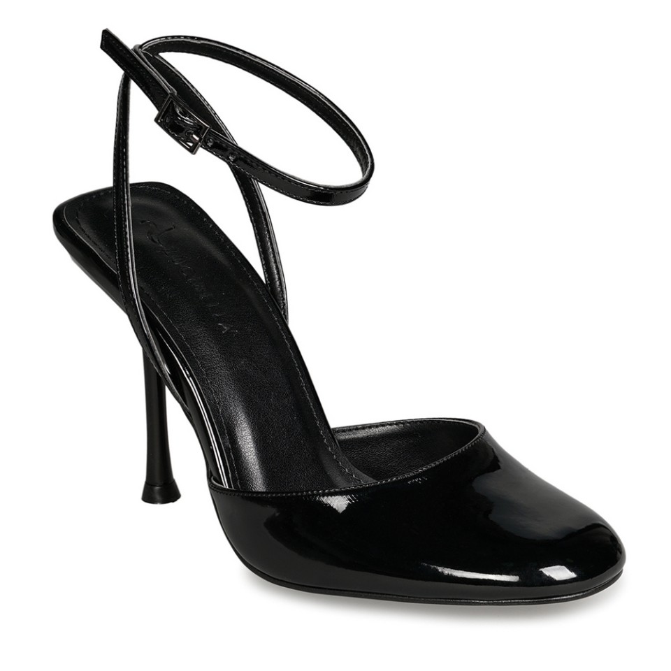 Zeytuk Siyah Topuklu Rugan Deri Kadın Ayakkabı