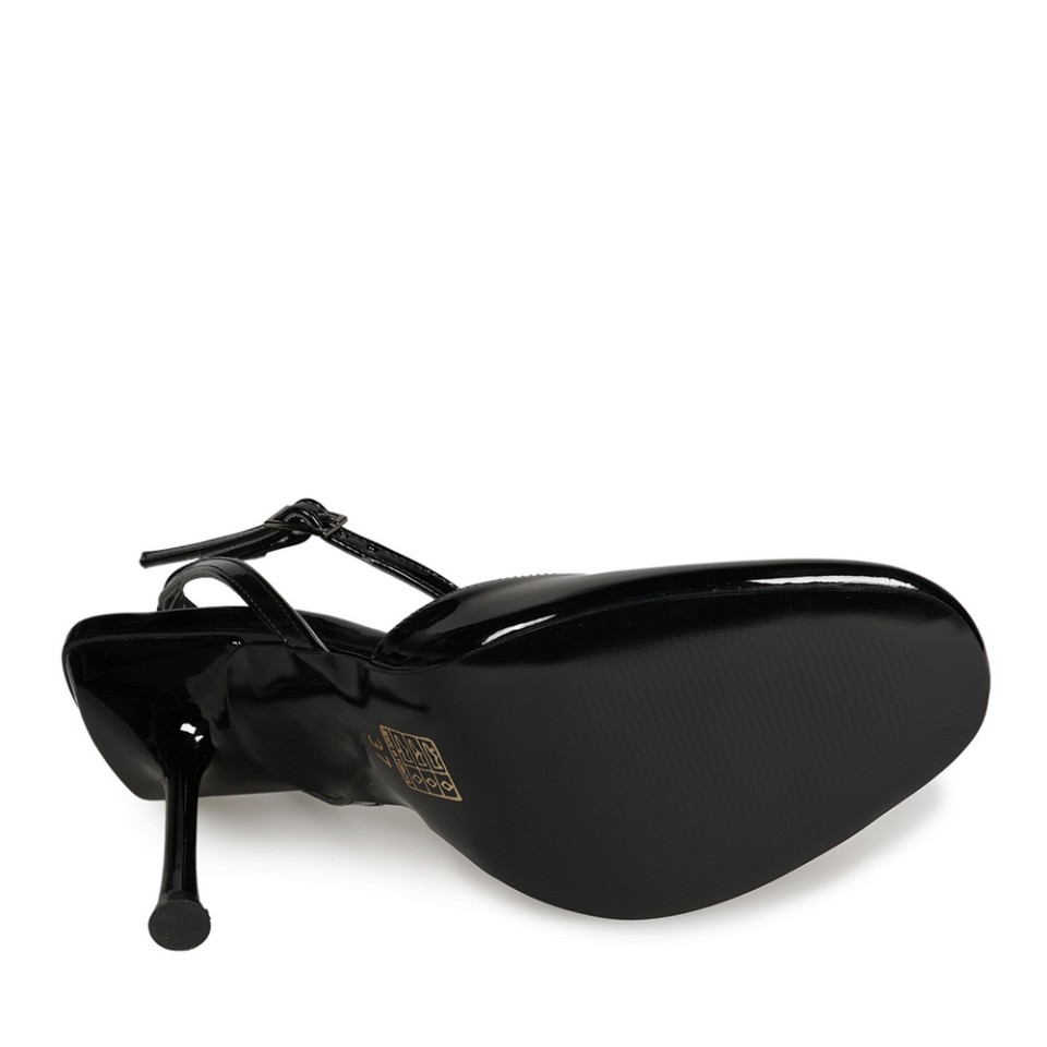 Zeytuk Siyah Topuklu Rugan Deri Kadın Ayakkabı