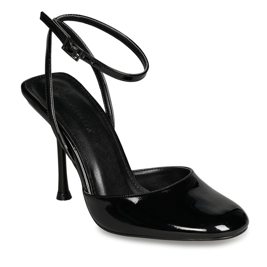 Zeytuk Siyah Topuklu Rugan Deri Kadın Ayakkabı