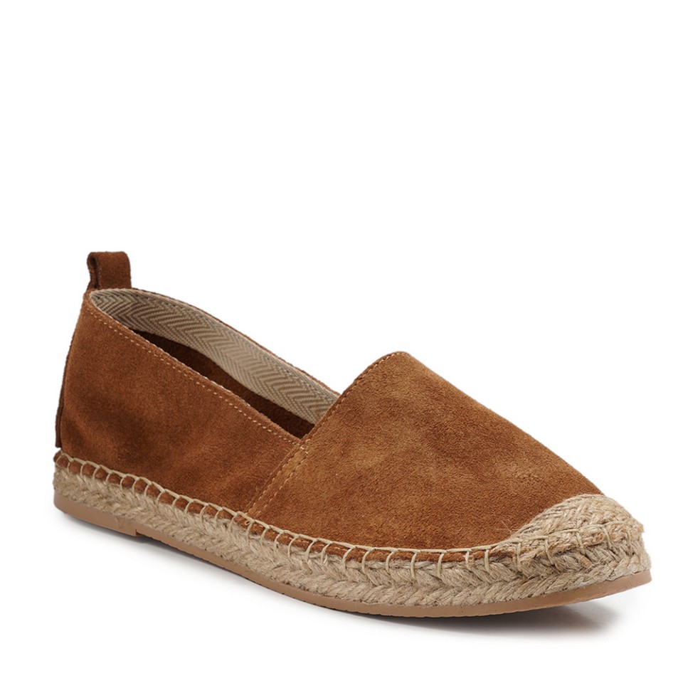 Zeytuk Taba Espadril Süet Kadın Ayakkabı 