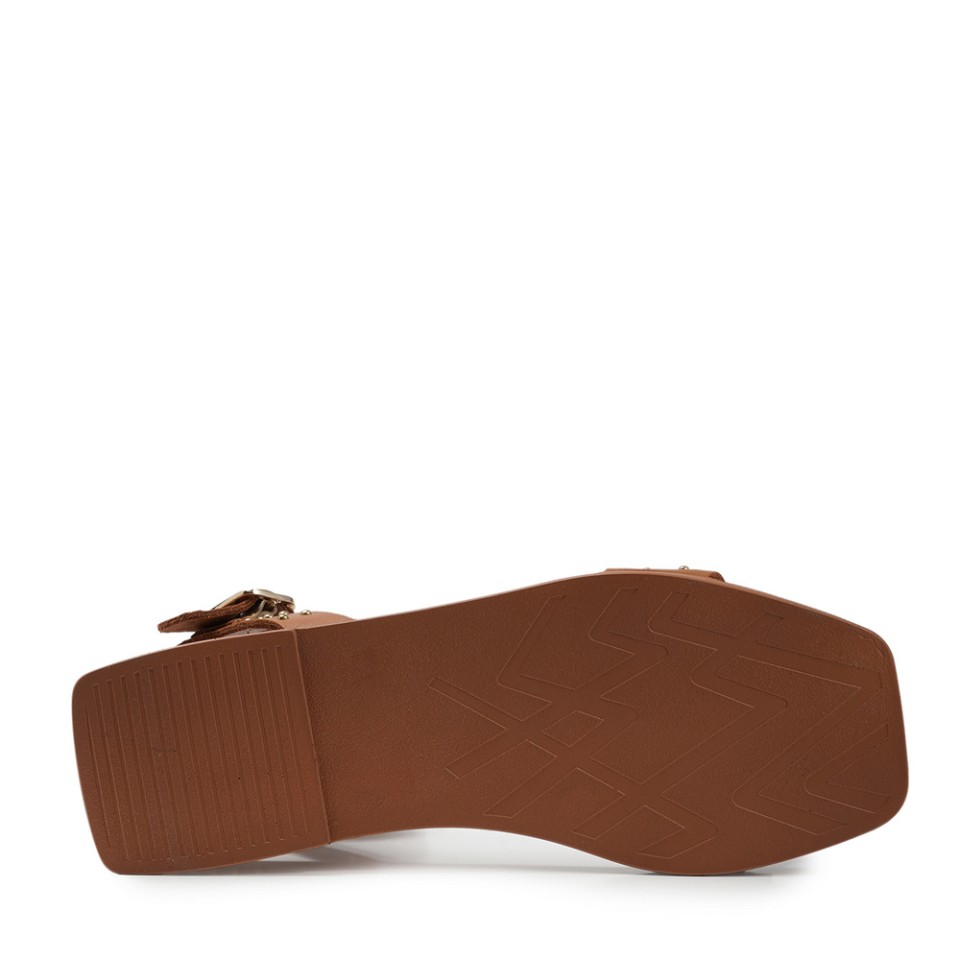 Zeytuk Taba Hakiki Deri Kadın Sandalet