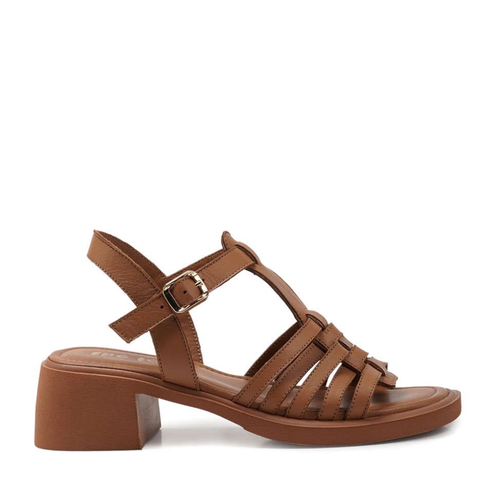 Zeytuk Taba Hakiki Deri Kadın Sandalet