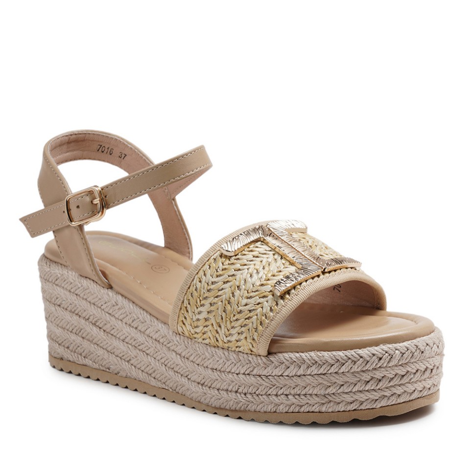 Zeytuk Taba Hakiki Deri Kadın Sandalet