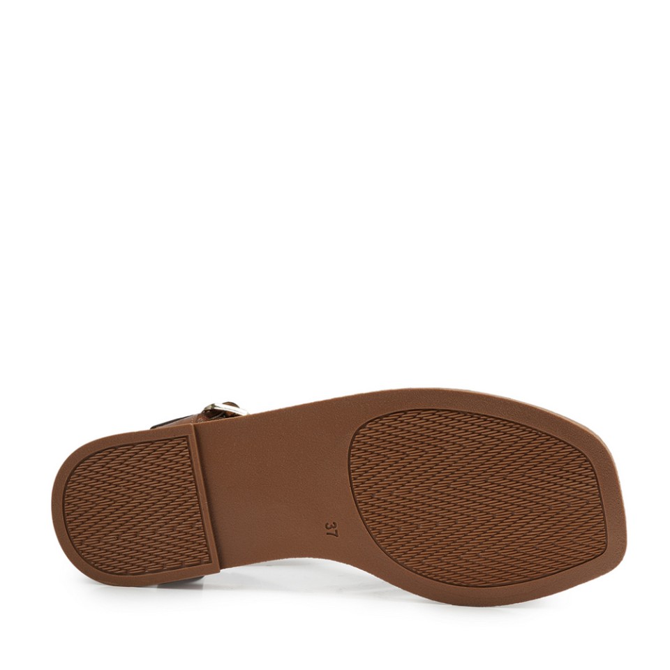 Zeytuk Taba Hakiki Deri Kadın Sandalet  