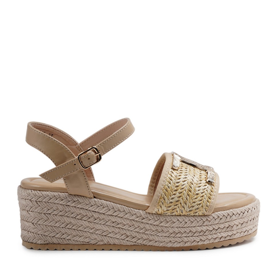 Zeytuk Taba Hakiki Deri Kadın Sandalet  