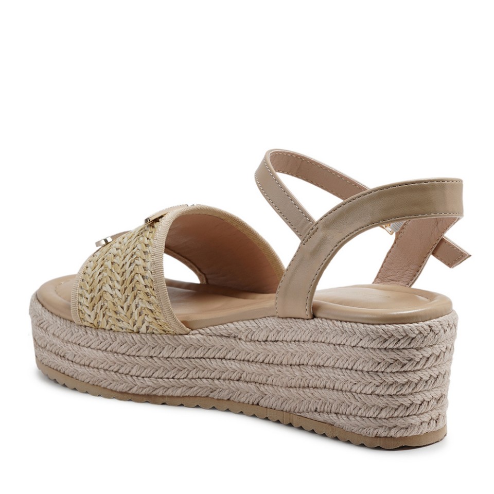 Zeytuk Taba Hakiki Deri Kadın Sandalet  