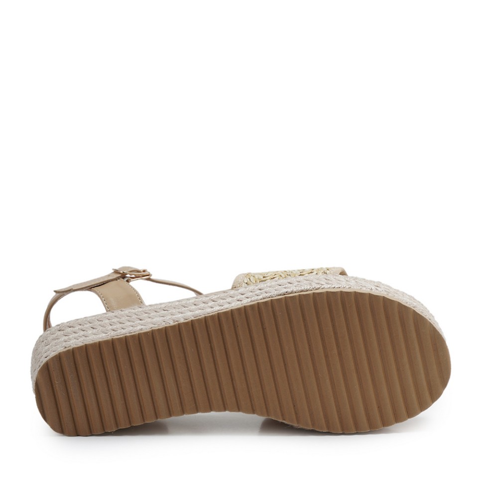 Zeytuk Taba Hakiki Deri Kadın Sandalet  