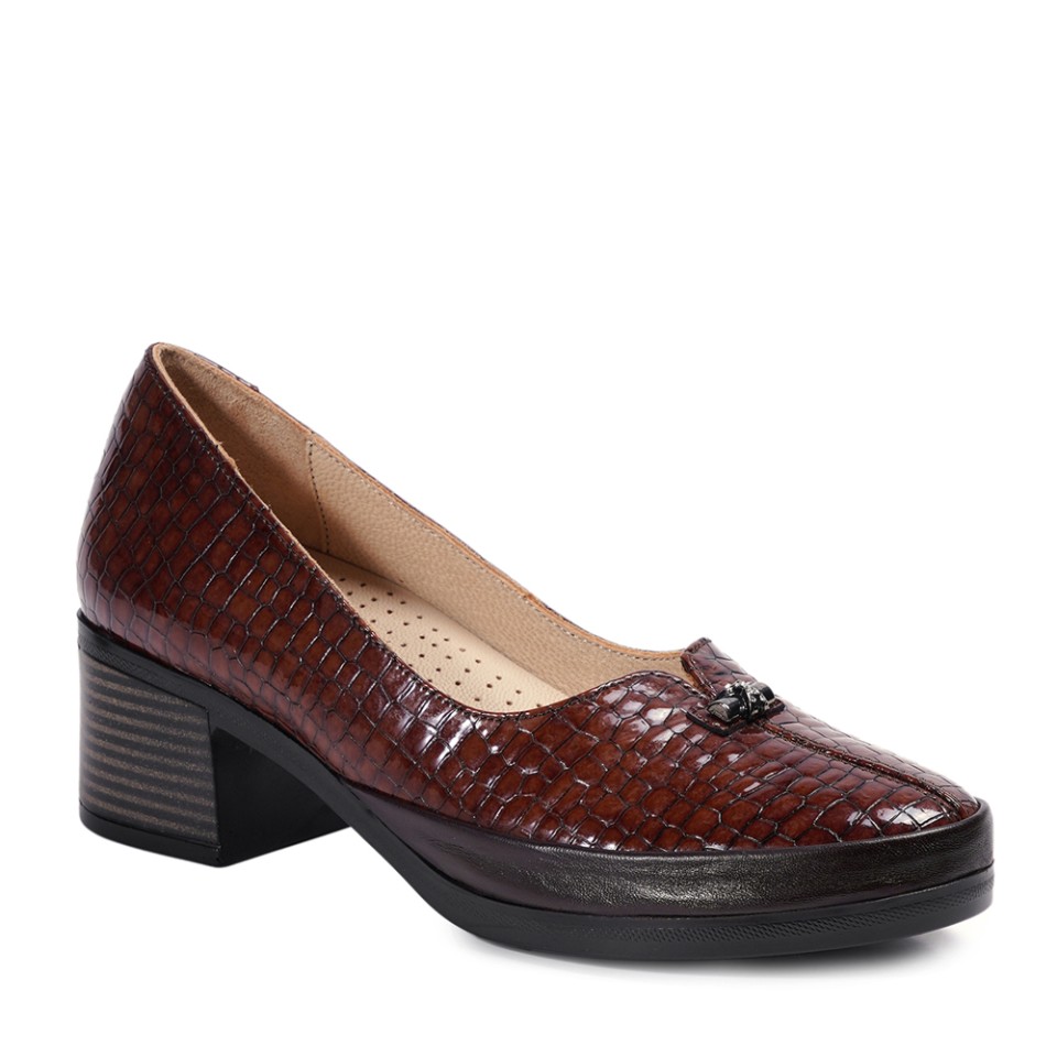 Zeytuk Taba Kalın Topuklu Hakiki Deri Kadın Ayakkabı