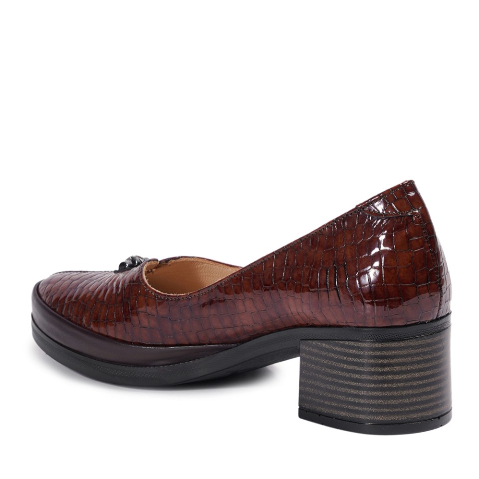 Zeytuk Taba Kalın Topuklu Hakiki Deri Kadın Ayakkabı