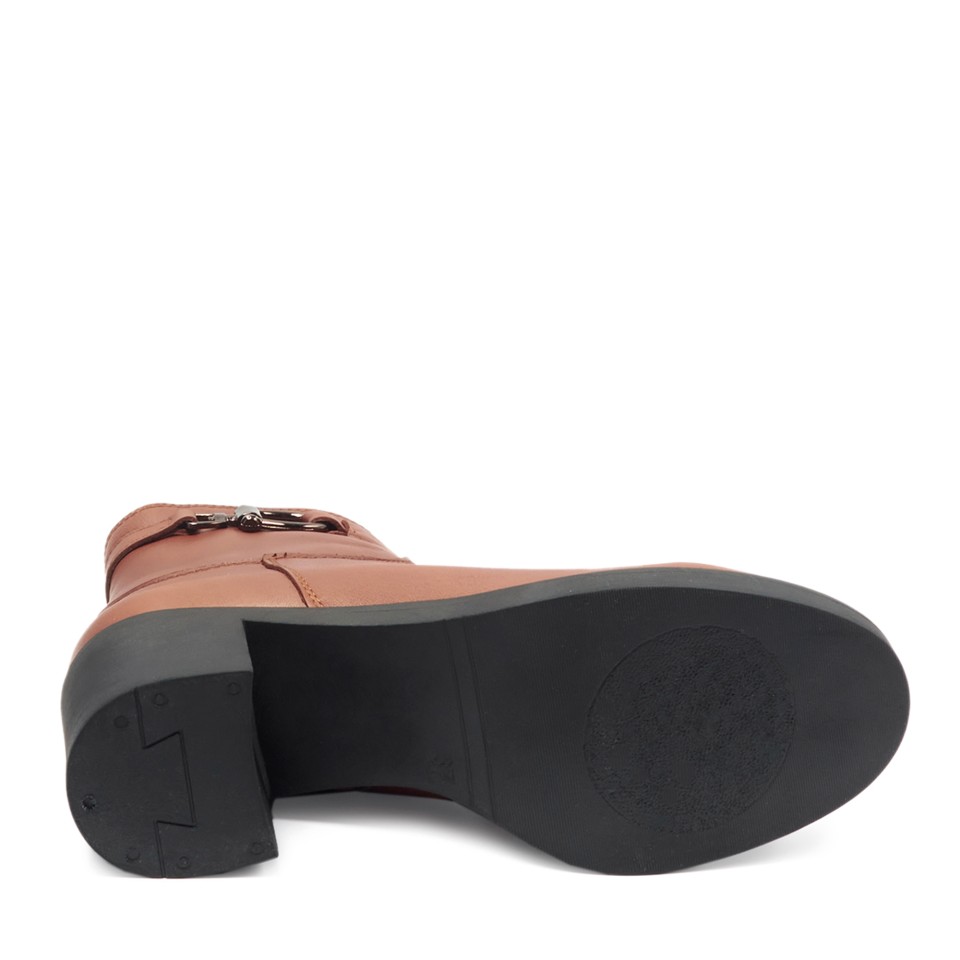 Zeytuk Taba Klasik Deri Kadın Çizme