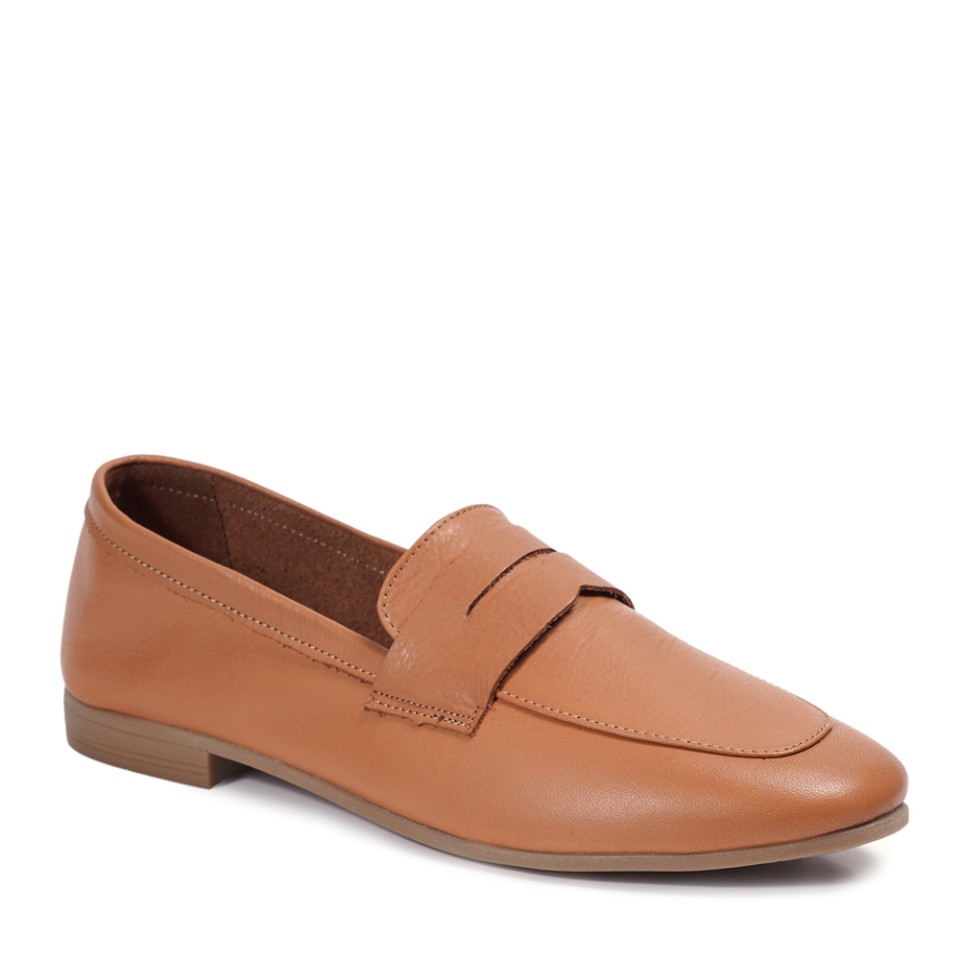 Zeytuk Taba Loafer Hakiki Deri Kadın Ayakkabı