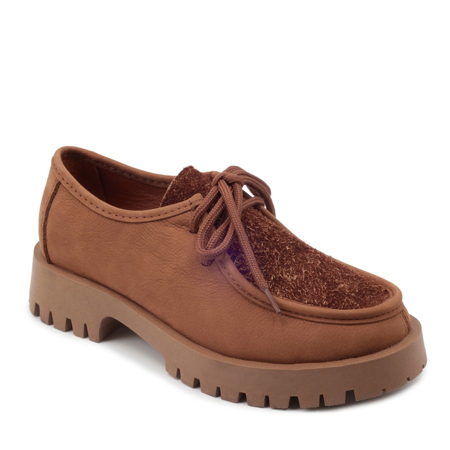 Zeytuk Taba Nubuk Loafer Kadın Ayakkabı 