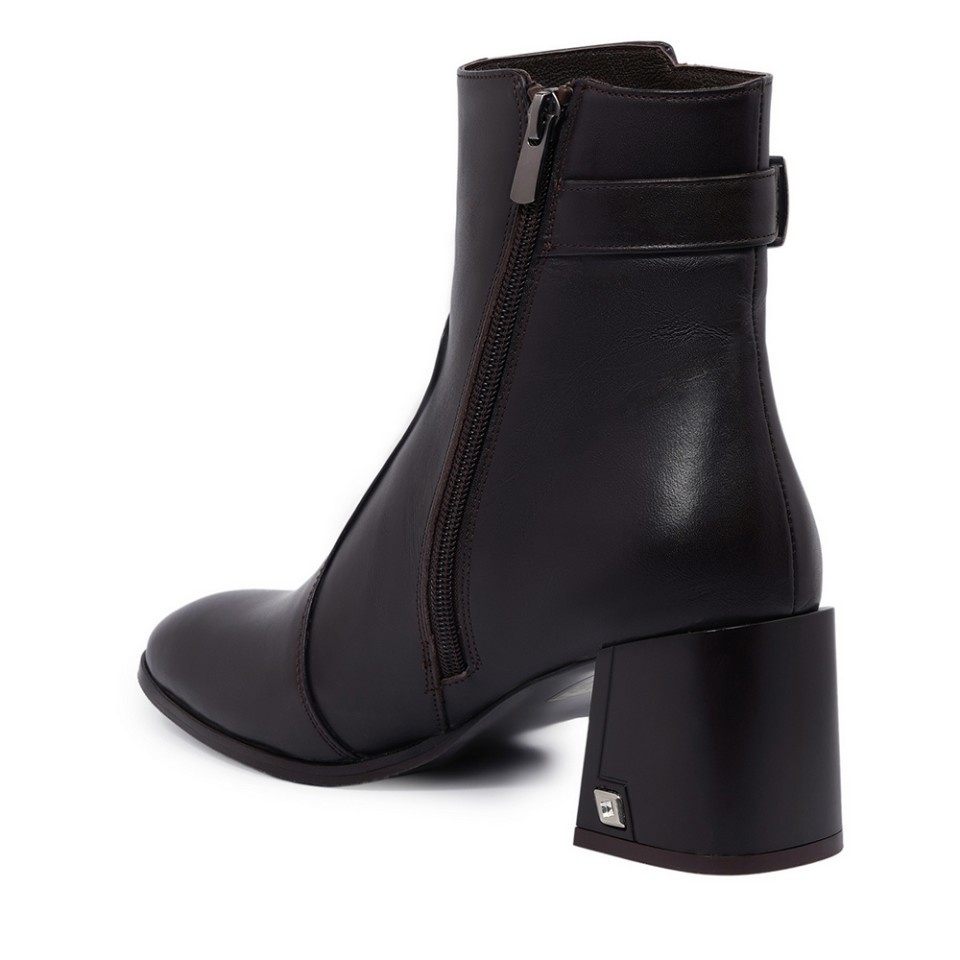 Zeytuk Topuklu Hakiki Deri Kahverengi Kadın Bot