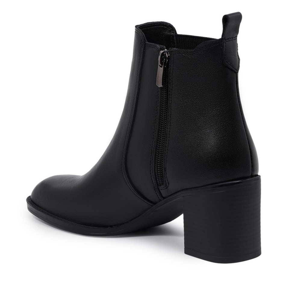 Zeytuk Topuklu Hakiki Deri Siyah Kadın Bot