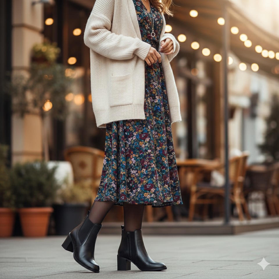 Zeytuk Topuklu Hakiki Deri Siyah Kadın Bot