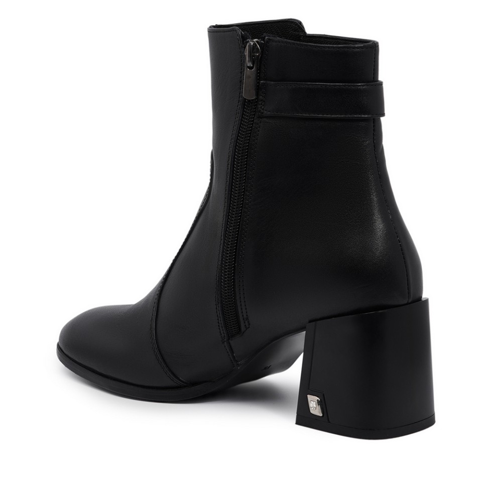 Zeytuk Topuklu Hakiki Deri Siyah Kadın Bot