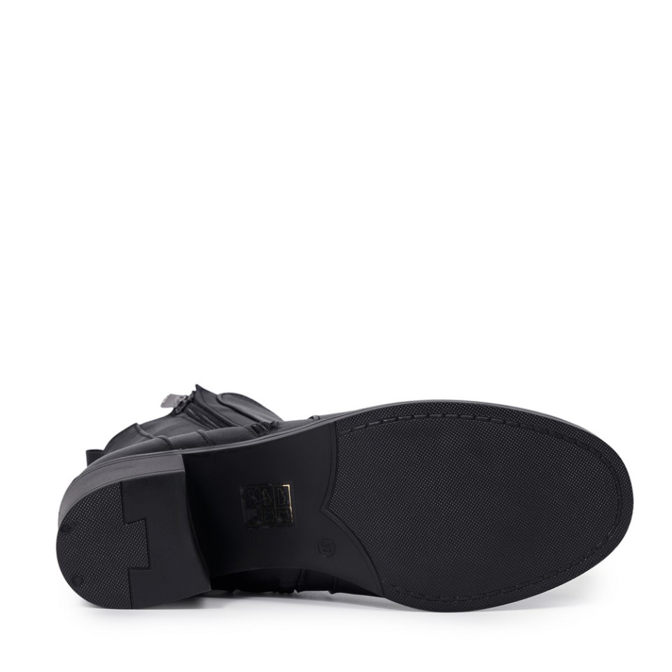 Zeytuk Topuklu Hakiki Deri Siyah Kadın Bot