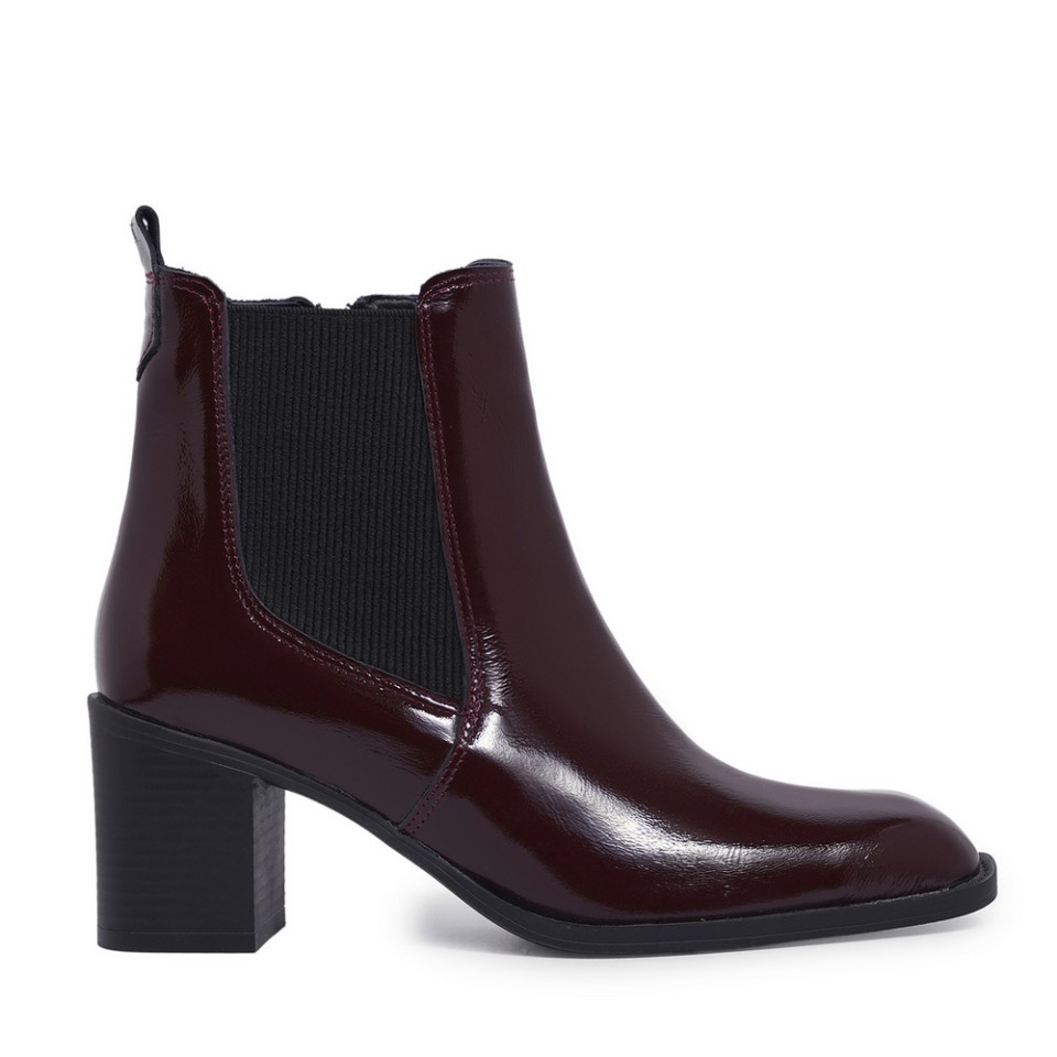 Zeytuk Topuklu Rugan Bordo Kadın Ayakkabı