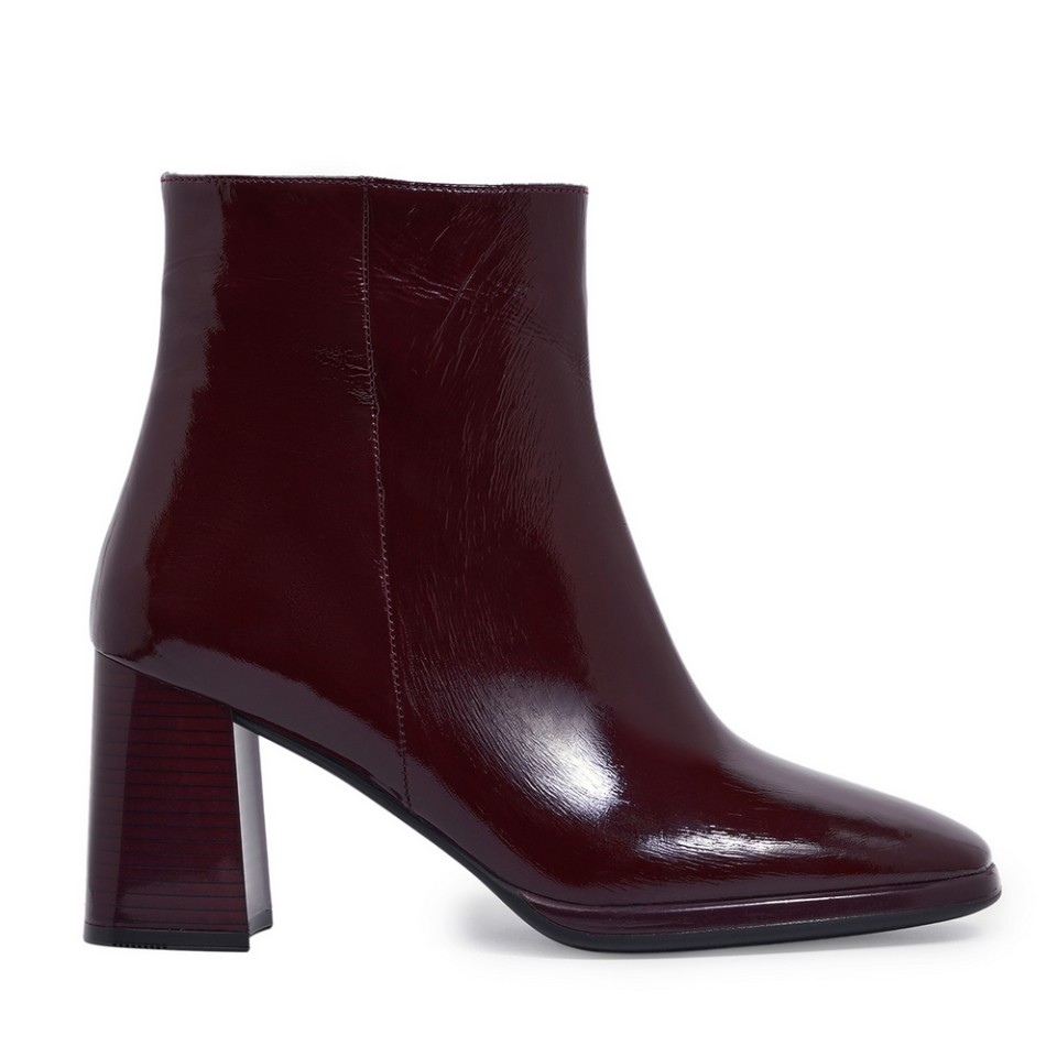 Zeytuk Topuklu Rugan Bordo Kadın Bot