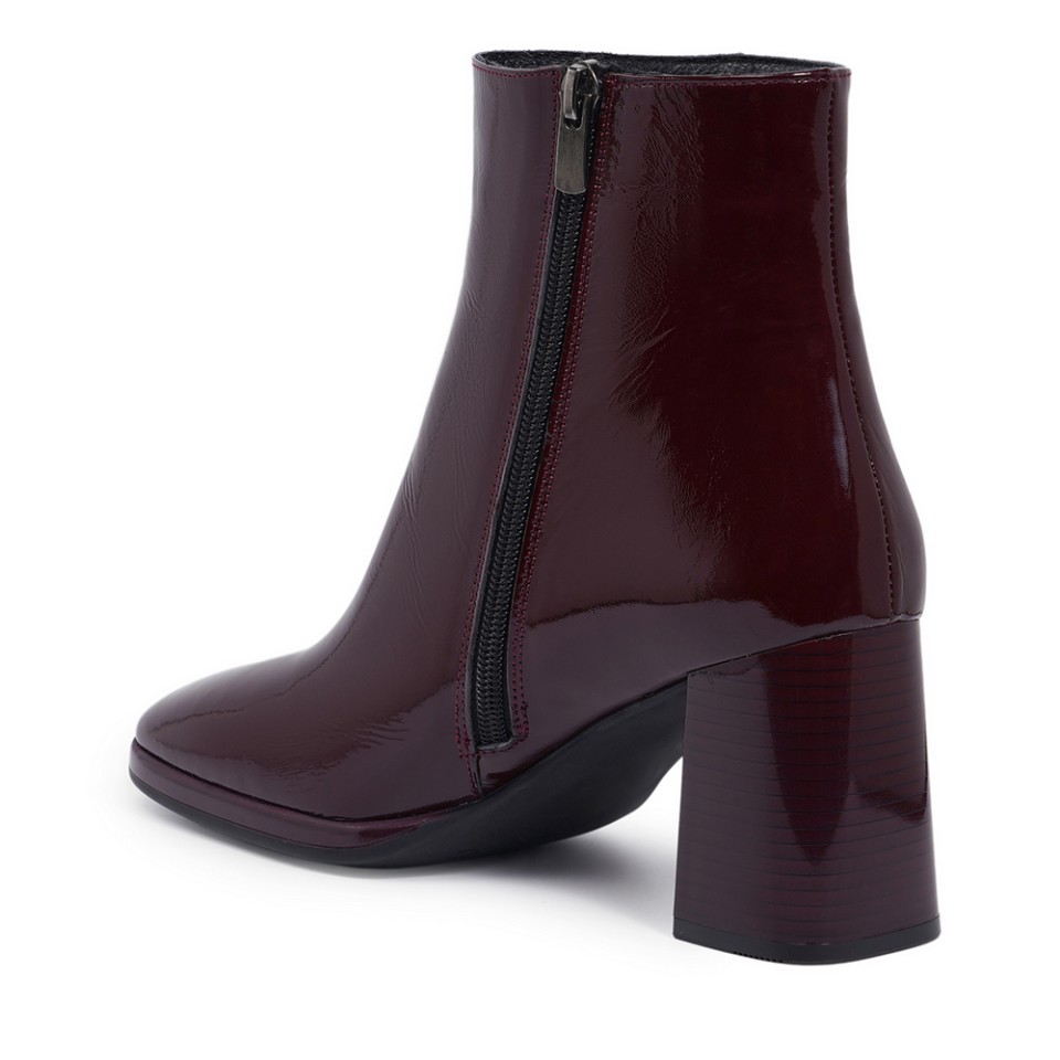 Zeytuk Topuklu Rugan Bordo Kadın Bot