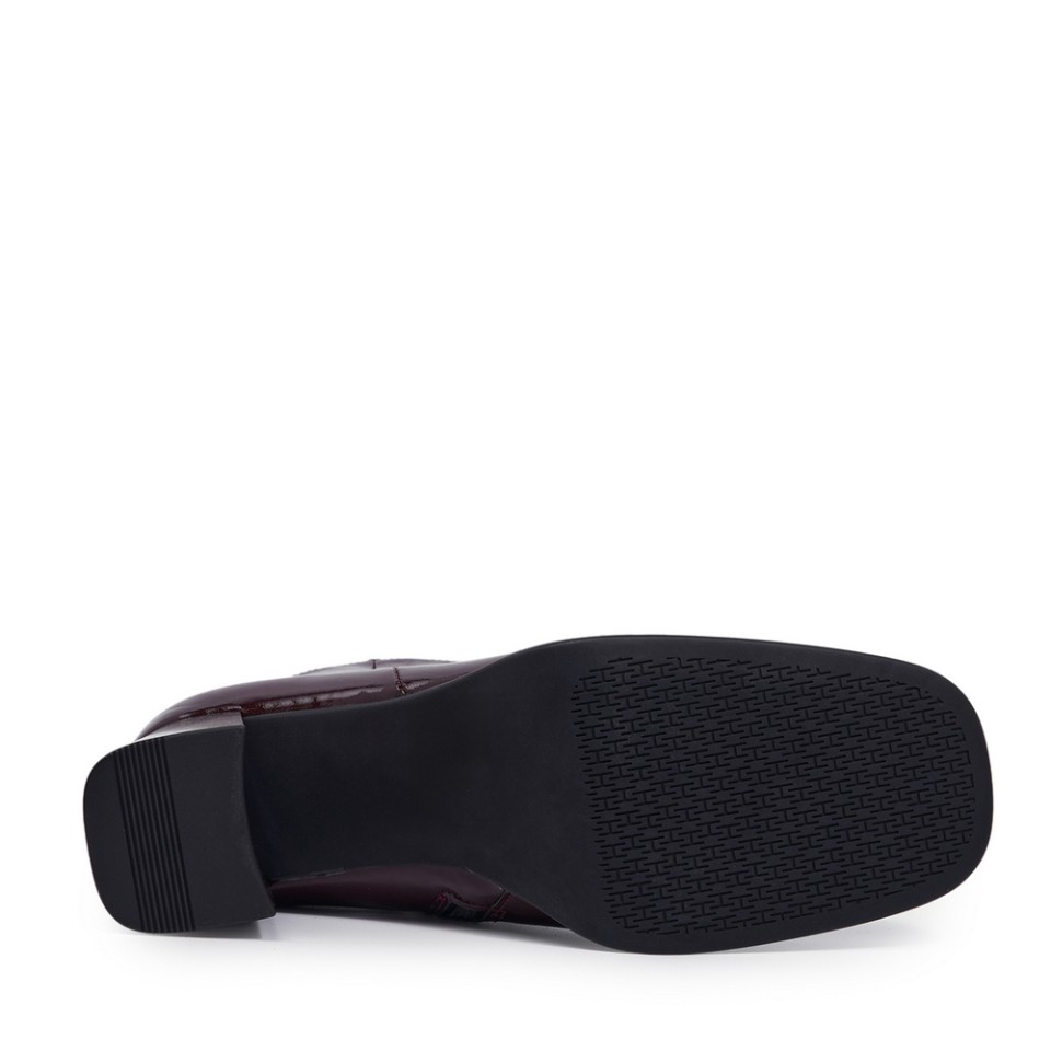 Zeytuk Topuklu Rugan Bordo Kadın Bot