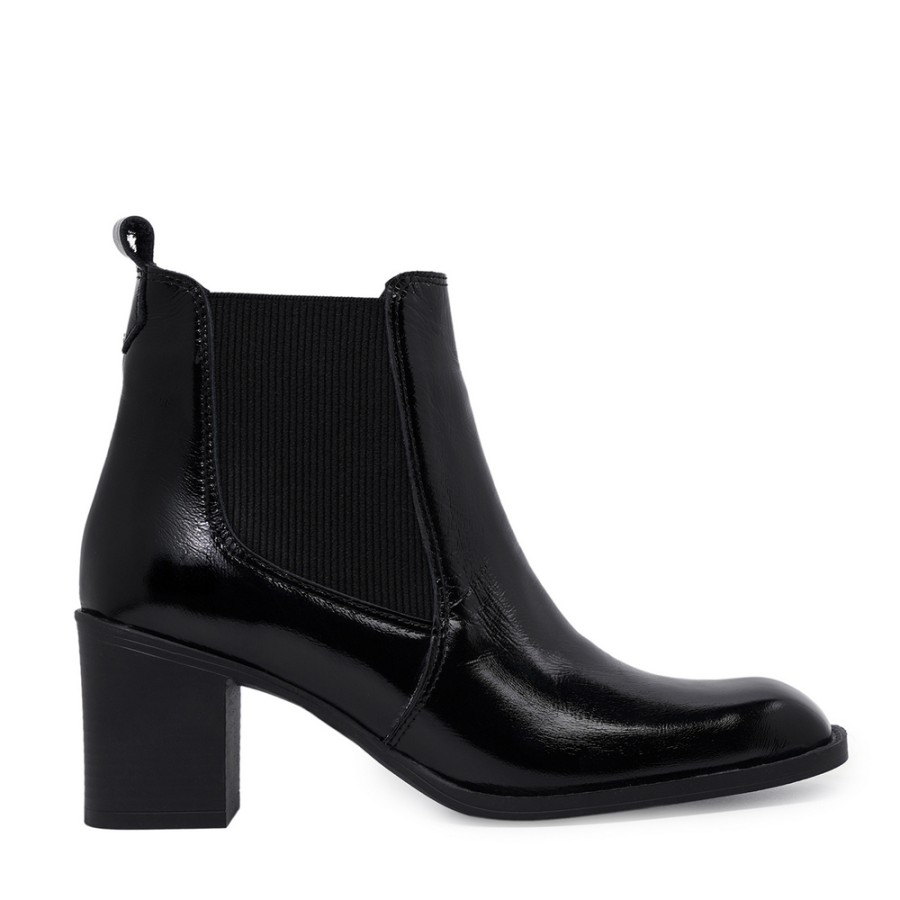 Zeytuk Topuklu Rugan Siyah Kadın Ayakkabı