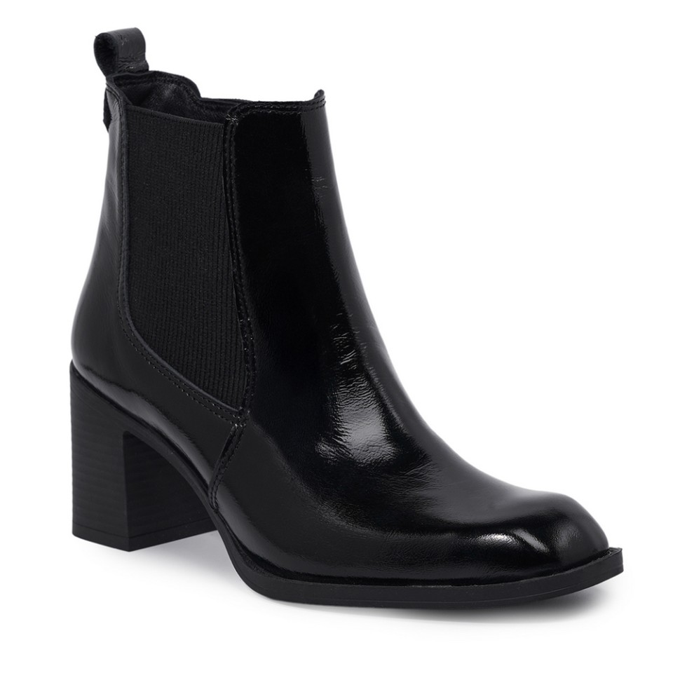 Zeytuk Topuklu Rugan Siyah Kadın Ayakkabı