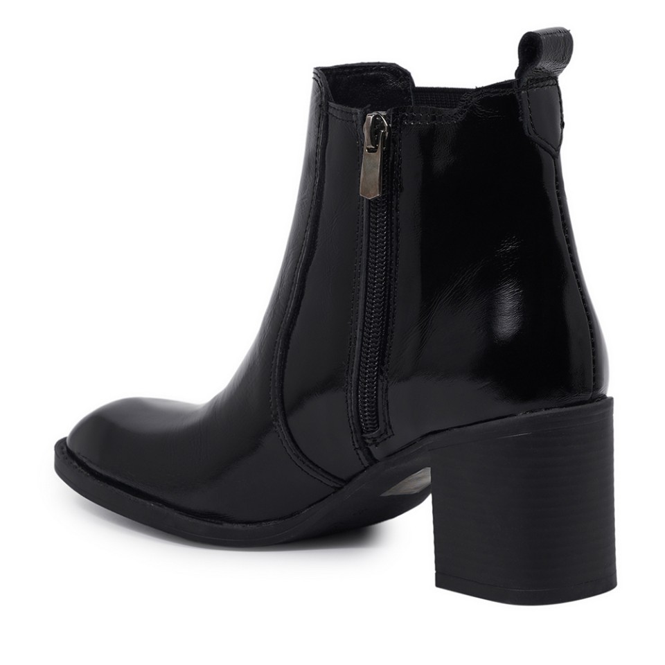 Zeytuk Topuklu Rugan Siyah Kadın Ayakkabı