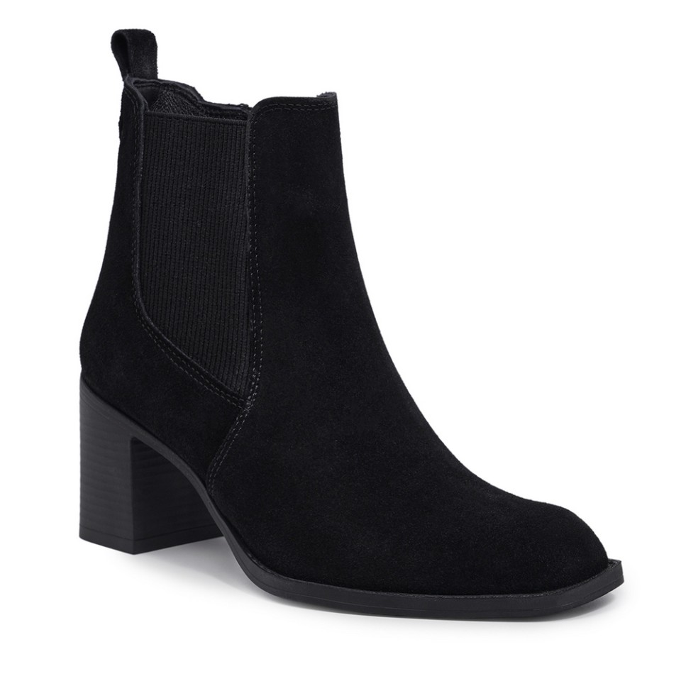 Zeytuk Topuklu Süet Siyah Kadın Ayakkabı