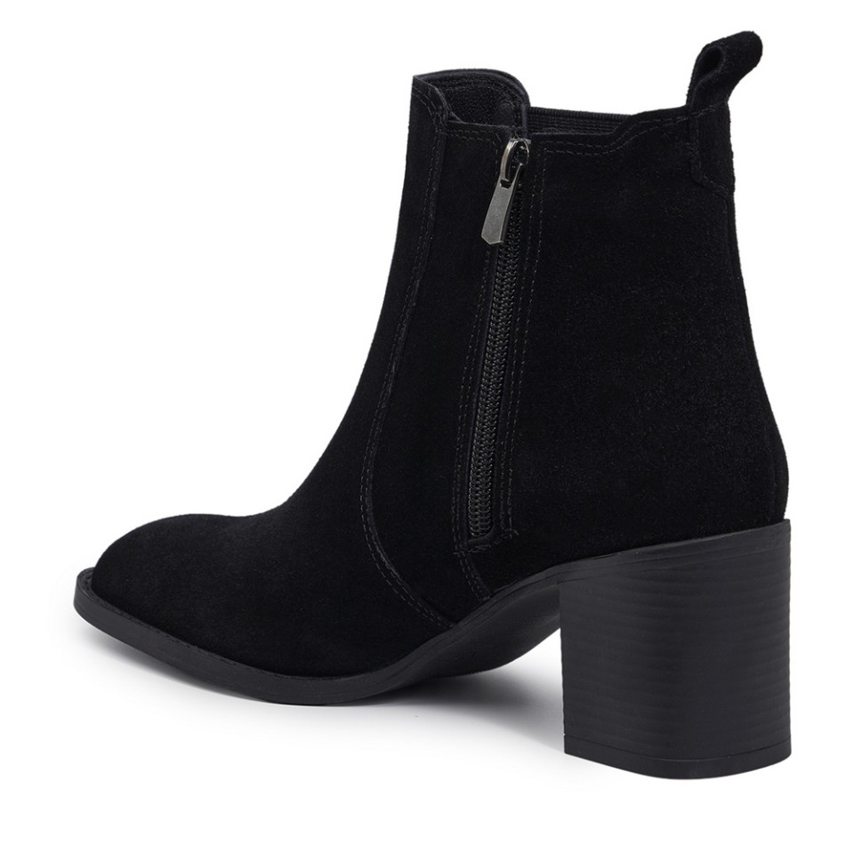 Zeytuk Topuklu Süet Siyah Kadın Ayakkabı