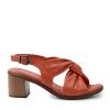 Zeytuk Turuncu Hakiki Deri Kadın Sandalet