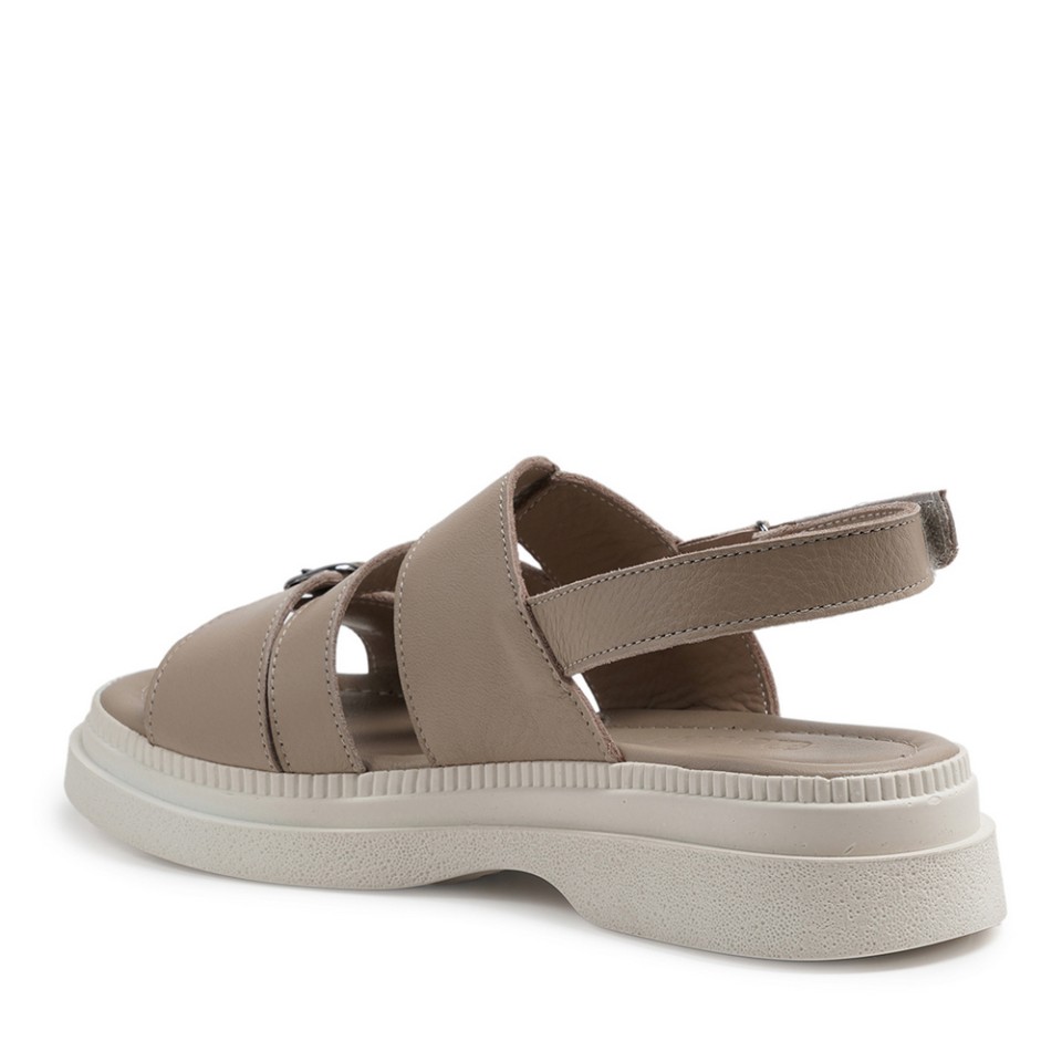 Zeytuk Vizon Hakiki Deri Kadın Sandalet