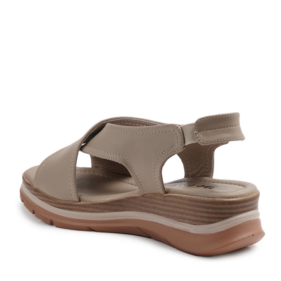 Zeytuk Vizon Hakiki Deri Kadın Sandalet  