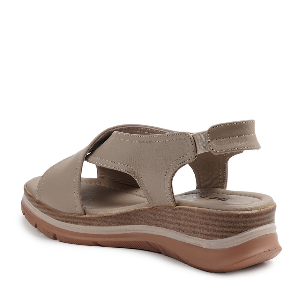 Zeytuk Vizon Hakiki Deri Kadın Sandalet  