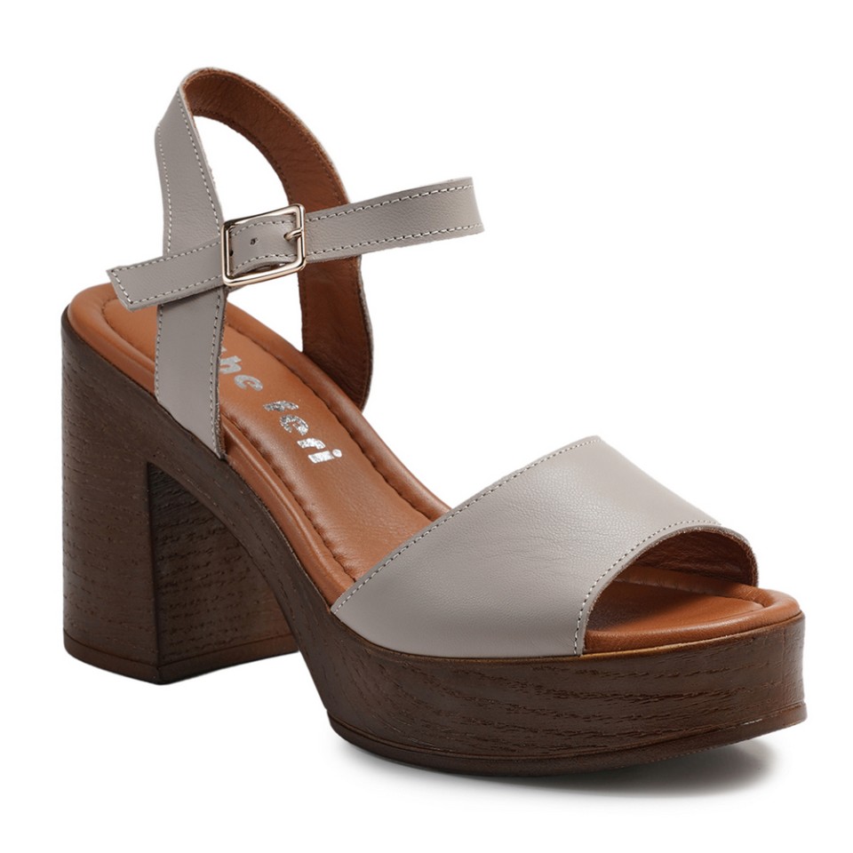 Zeytuk Vizon Hakiki Deri Kadın Sandalet  