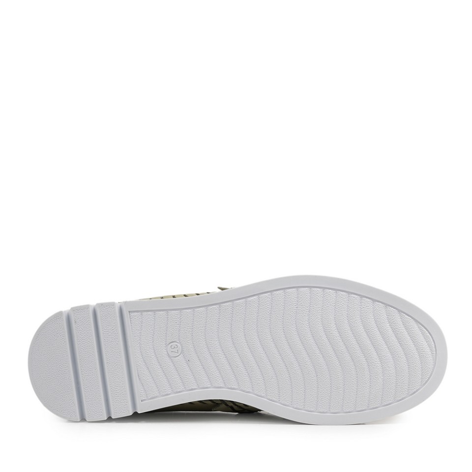 Zeytuk Yeşil Espadril Deri Kadın Ayakkabı 