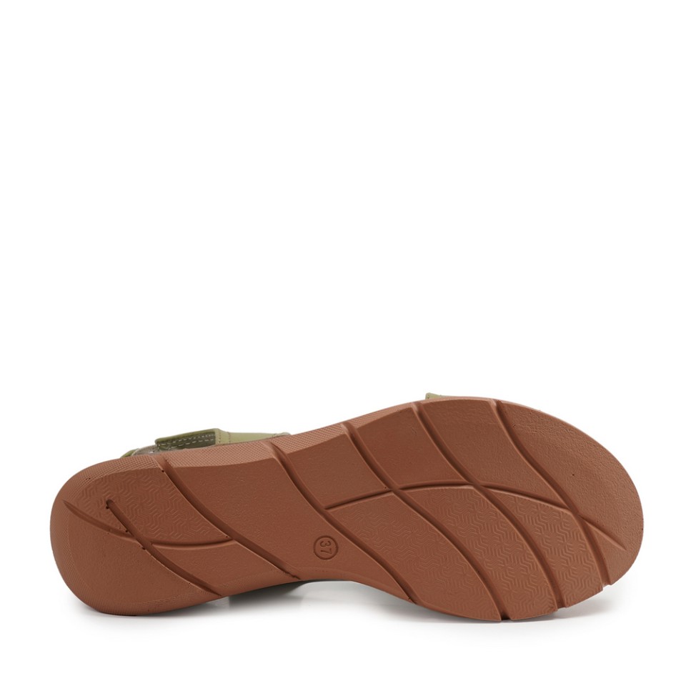 Zeytuk Yeşil Hakiki Deri Kadın Sandalet  