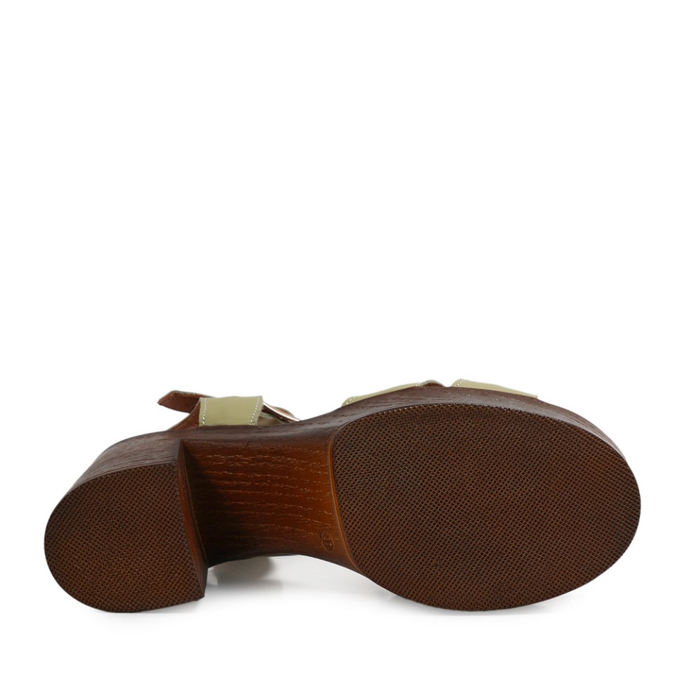 Zeytuk Yeşil Hakiki Deri Kadın Sandalet  