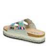 Zeytuk Yeşil Taşlı Tekstil Kadın Terlik