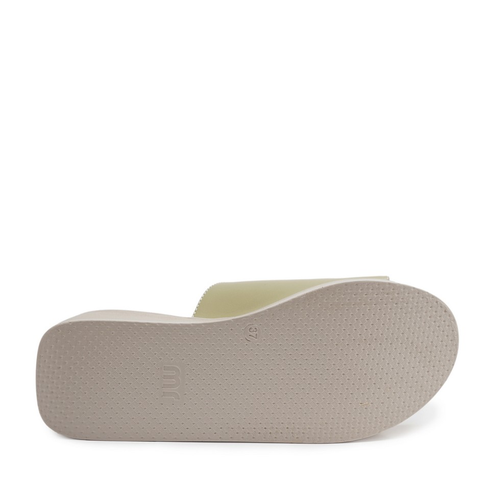 Zeytuk Yeşil Terlik Deri Kadın Terlik 